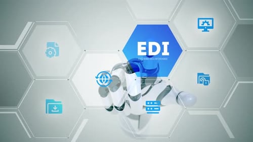 Animation sur écran tactile de l'échange de données informatisé EDI