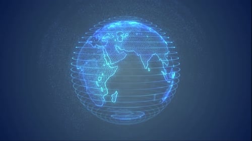 Futuristic Digital Earth Globe Network Animation