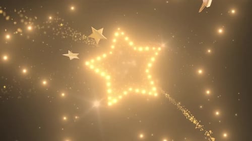 Golden Glittering Star Particle Reveal Transition