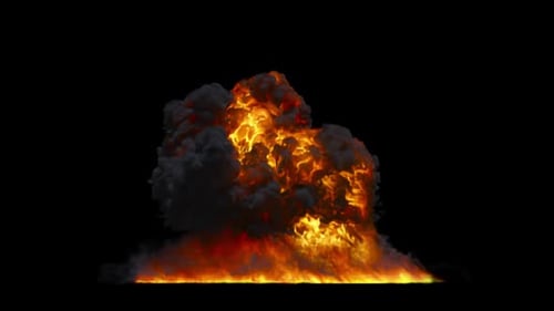 Large gas Explosion on transparent background