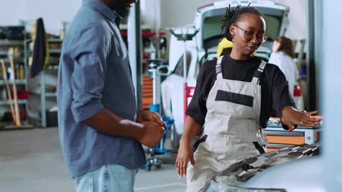 Employee Does Client Car Maintenance