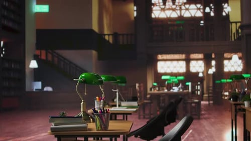 Classic and Old Fashioned Library Space with Elegant Wooden Interiors