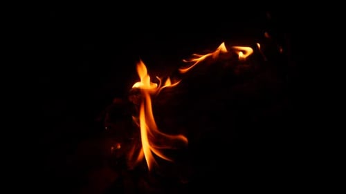 Full HD small fire left from a burn out, back background