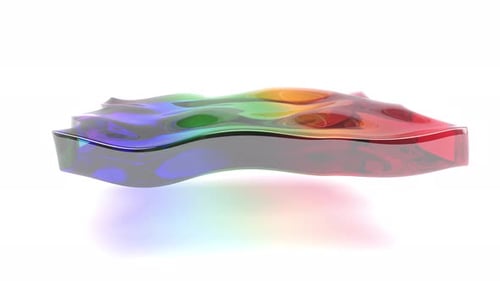 Color Glass Wave on White Bg Able to Loop