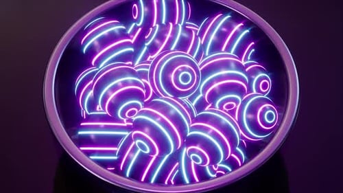 Striped Neon Lights Eggs in the Bowl