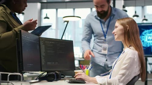 Welcoming Team Assisting Intern Developing Artificial Intelligence Models