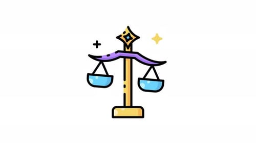 Modern Animated Libra Scale Icon for Justice and Balance Concepts
