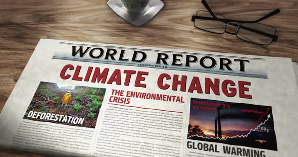 Animated World Report on Climate Change Newspaper, Backgrounds Motion ...