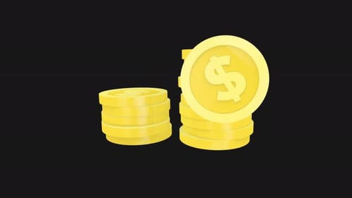 Gold Coin Stacks Animation for Finance Projects