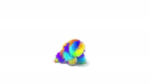 Vibrant Fuzzy Abstract Shape Morphing Animation