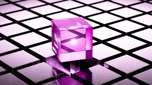 Rotating Helium Element Cube 3D Animation