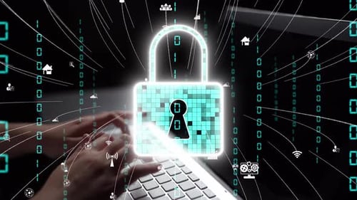 Digital Security Concept with Lock Symbol Representing Protection, Privacy, and Data Security in a N