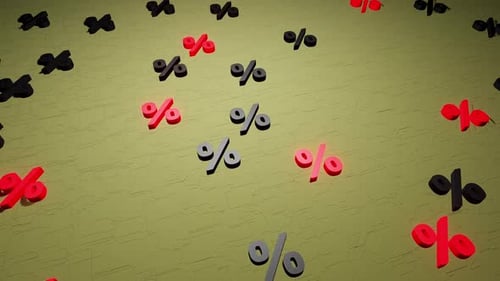 Abstract 3D Falling Percentage Symbols Corporate Loop Background