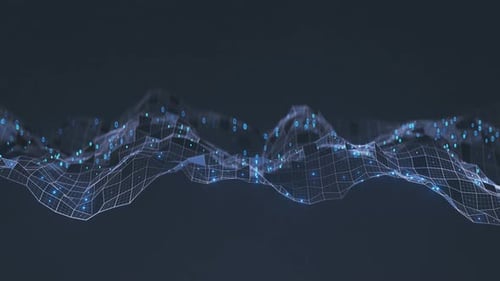 Field of glowing particles on black. Computer generated seamless loop abstract motion