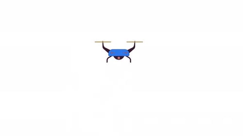 Flying drone propellers line 2D object animation