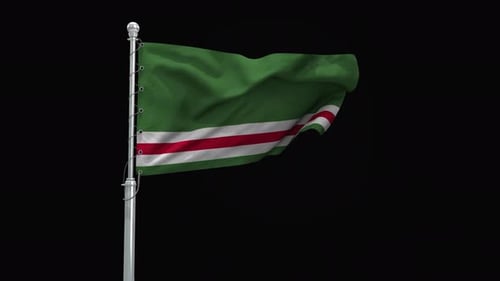 Seamless Waving Flag with Green, White, and Red Stripes Alpha Channel