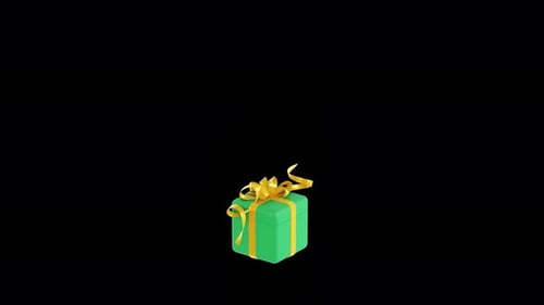 Rotating 3D Green Gift Box Animation