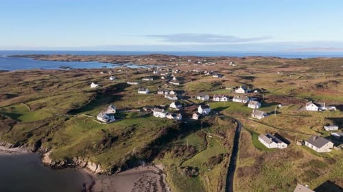 Aerial View of the Beautiful Coast at Rosbeg in County Donegal Ireland