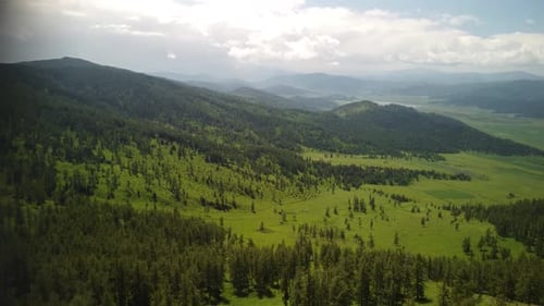 Drone view of Seminsky Pass Altai