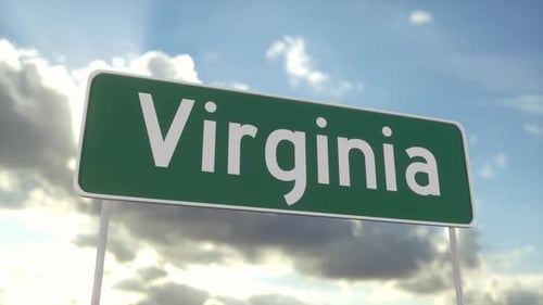 Welcome to Virginia. Virginia road sign on a blue sky