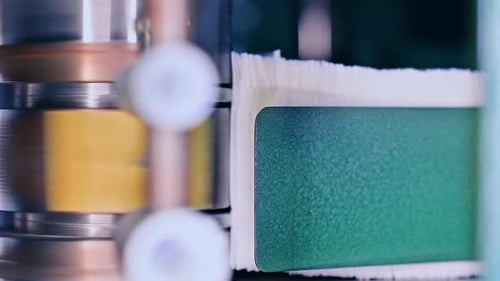 Close Up of Automated Industrial Cutting Machine