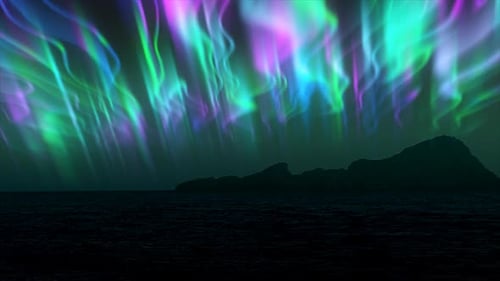 The abstract background of the multi -colored northern lights, video 4K, 60 FPS