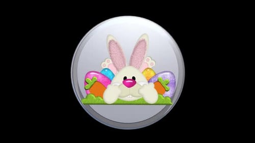Easter Bunny With Eggs Transparent Icon