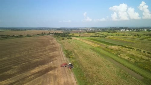 Landwirtschaftliches Feld, Luftbild der Landwirtschaft in der Ukraine