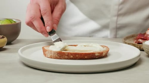 American Pastrami Sandwich in New York Ham Meet Cuts Chef Cooking Famous Thick Cut Sous Vide Beef