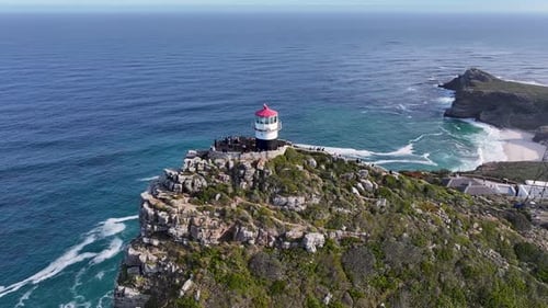 Cape Point Lighthouse At Cape Town In Western Cape South Africa.