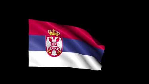 Realistic Waving Flag of Serbia Animation