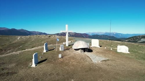 Annitsa Monument in Grevena Greece, War Memorial in Greek Mountains near Samarina Historic Village,