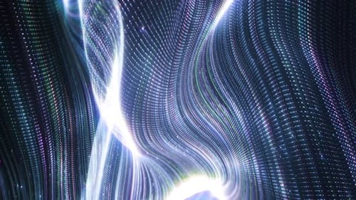 Dynamic Abstract Glowing Particle Wave Background Loop