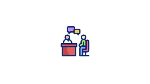 Flat Design Interview Conversation Icon Animation
