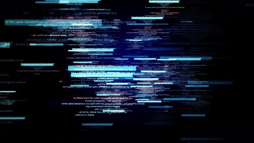 Animación de datos digitales moviéndose sobre un bucle de fondo posterior