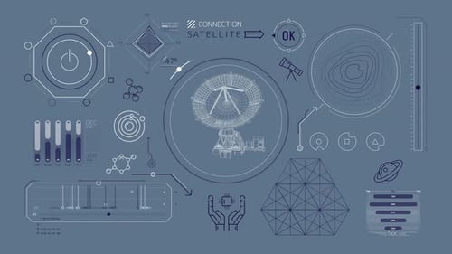 Animation Of Infographics About Radio Astronomy And Space Observation On Alpha Channel 4K