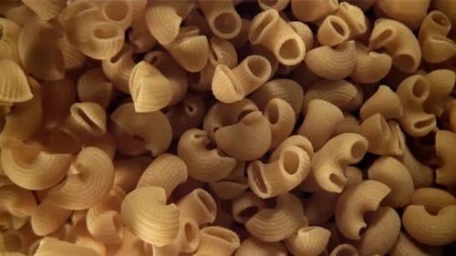 The Dry Pasta Flies Up and Falls Down Filmed on a Highspeed Camera at 1000 Fps