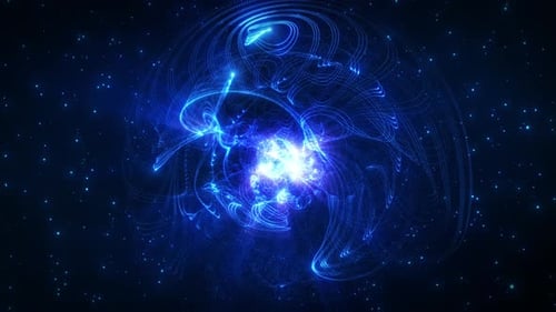 Abstract Blue Swirling Energy Field Particle Background