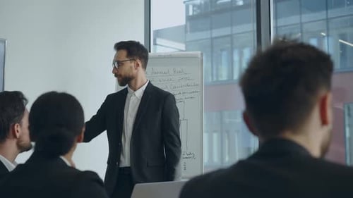 Group Meeting of Businessman People in Office Company Meeting for Brainstorm in Big Office An