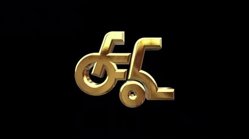 Golden 3D Wheelchair Icon Rotation Loop