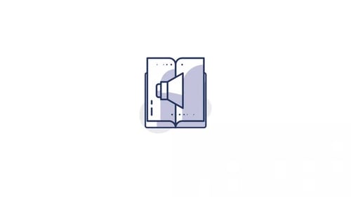 Minimalist Animated Audiobook Line Art Icon