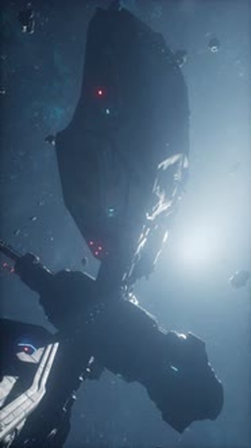 Hightech Space Station Surveys a Cosmic Mist Vertical