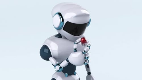 3D Animated Robot Holding and Offering a Medical Pill