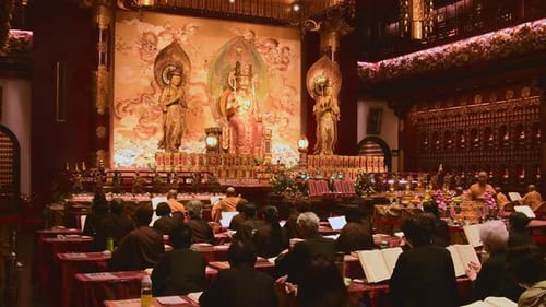 Buddhist Chanting Ceremony At Buddha Tooth Relic Temple