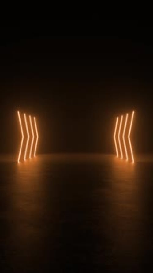 Dynamic Neon Light Lines Tunnel Reveal