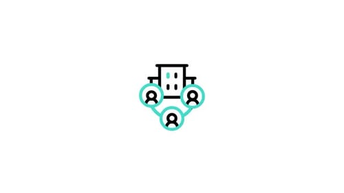 Flat Design Corporate Team Building Connection Icon Animation