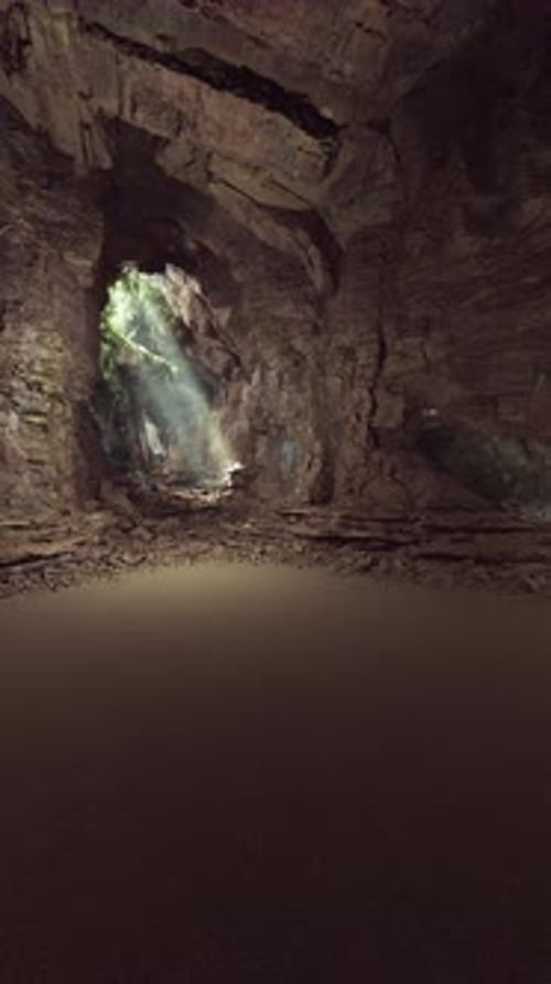 Rocky Cave Filled With Water