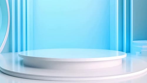 Podium Futuristische Vitrine mit Plattform für Produktausstellungen. Leeres modernes Bühnendisplay