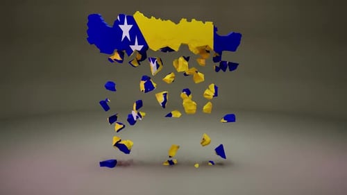 Bosnien-Herzegovina Karte mit Flagge