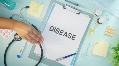 Medical Tools in Workplace for Healthcare Concept